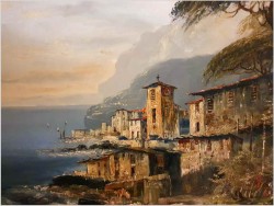 Krajobraz śródziemnomorski - Josef Kugler (Österreich 1913 - 2011)