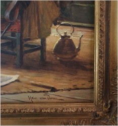 Pałacowe malarstwo! Gra w kości - Hein Van Doren (1930r Düsseldorf)