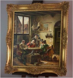 Pałacowe malarstwo! Gra w kości - Hein Van Doren (1930r Düsseldorf)