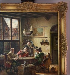 Pałacowe malarstwo! Gra w kości - Hein Van Doren (1930r Düsseldorf)