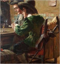 Pałacowe malarstwo! Gra w kości - Hein Van Doren (1930r Düsseldorf)