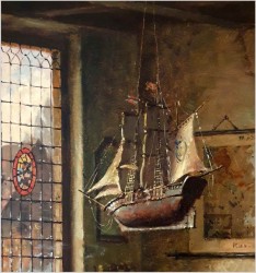 Pałacowe malarstwo! Gra w kości - Hein Van Doren (1930r Düsseldorf)