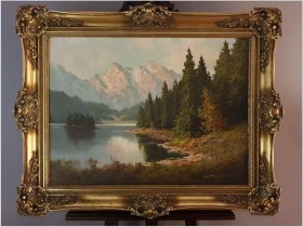 Polecamy Tyrol! Górskie jezioro - J.H.Thomas (*1922 Dresden)