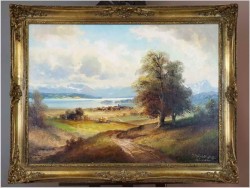 Obraz olejny! Sianokosy - Helmut Stadelhofer *1914 (Duży Rozmiar XXL)