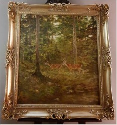 Malarstwo myśliwskie! Sarna i Kozioł Sarny - oryg. Georg Majewicz (1897-1965)