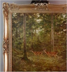 Malarstwo myśliwskie! Sarna i Kozioł Sarny - oryg. Georg Majewicz (1897-1965)