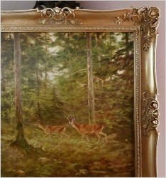 Malarstwo myśliwskie! Sarna i Kozioł Sarny - oryg. Georg Majewicz (1897-1965)