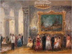 Pozycja Godna Uwagi !!! Scena Rodzajowa w Sali Balowej - Oryg. Christian Stemmeler *1928 (Rozmiar XXL!)