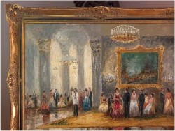 Pozycja Godna Uwagi !!! Scena Rodzajowa w Sali Balowej - Oryg. Christian Stemmeler *1928 (Rozmiar XXL!)