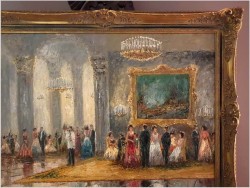 Pozycja Godna Uwagi !!! Scena Rodzajowa w Sali Balowej - Oryg. Christian Stemmeler *1928 (Rozmiar XXL!)