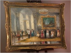 Pozycja Godna Uwagi !!! Scena Rodzajowa w Sali Balowej - Oryg. Christian Stemmeler *1928 (Rozmiar XXL!)