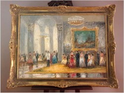 Pozycja Godna Uwagi !!! Scena Rodzajowa w Sali Balowej - Oryg. Christian Stemmeler *1928 (Rozmiar XXL!)