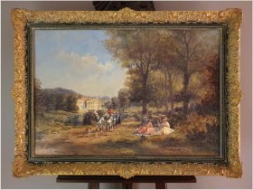 Malarstwo rokoko! Piękna scena parkowa - Herbert Isenberg *1930