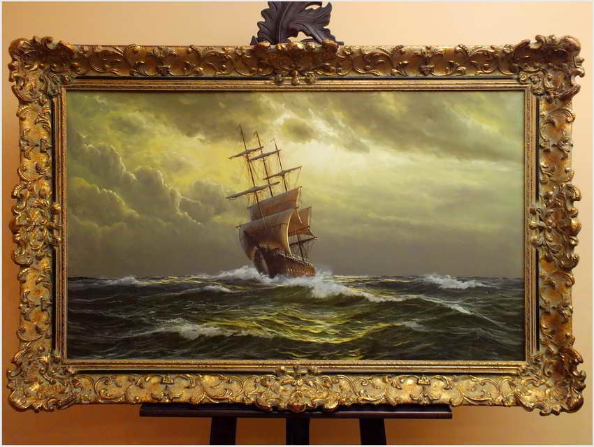 PAŁACOWE MALARSTWO MARYNISTYCZNE - ERNST ALSEN (1920 - 1989)