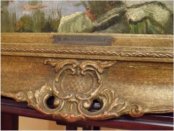 PIĘKNY KRAJOBRAZ W DUŻEJ BAROKOWEJ RAMIE ~ Carl Wilhelm Mosblech (1868-1934)