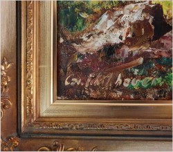 Stary obraz olejny! Piknik w parku - Friedrich Karl Thauer (1924-2009)