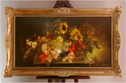 Duży rozmiar! Pałacowy bukiet kwiatowy- Heinrich Garossa *1902