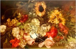 Duży rozmiar! Pałacowy bukiet kwiatowy- Heinrich Garossa *1902