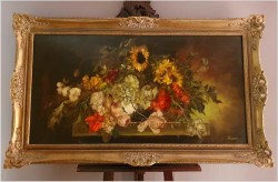 Duży rozmiar! Pałacowy bukiet kwiatowy- Heinrich Garossa *1902