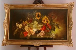 Duży rozmiar! Pałacowy bukiet kwiatowy- Heinrich Garossa *1902