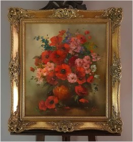 Maki! Pałacowe kwiaty w wazonie - Louisa Medina (ur. 1911 Padwa)