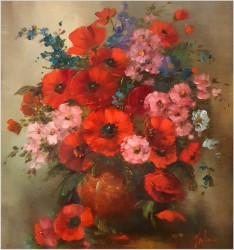 Maki! Pałacowe kwiaty w wazonie - Louisa Medina (ur. 1911 Padwa)