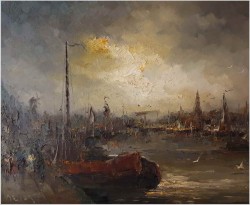 Nabrzeże portowe - Johannes Hubertus Hendrikus BÉVORT (1917-1996)