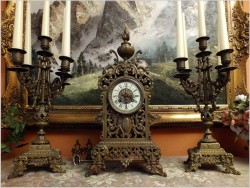 Zobacz! Wspaniały Barokowy Zegar z Kandelabrami - Brąz XIXw.