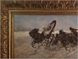 Rosyjskie malarstwo! - Konie w galopie. Rosja XIXw. (150cm x 82cm)