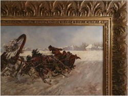 Rosyjskie malarstwo! - Konie w galopie. Rosja XIXw. (150cm x 82cm)