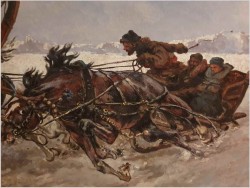 Rosyjskie malarstwo! - Konie w galopie. Rosja XIXw. (150cm x 82cm)