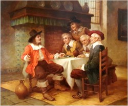 Scena rodzajowa! Nowe wiadomości - Curt August Landwehr (1920-1988)