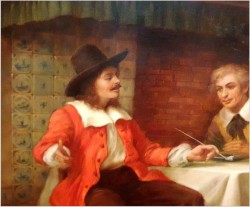 Scena rodzajowa! Nowe wiadomości - Curt August Landwehr (1920-1988)