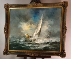 Żaglowiec na wzburzonym morzu - Johannes Hubertus H. BÉVORT *1917