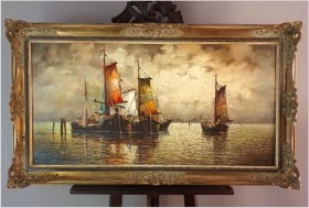 Mega Rarytas! Rybacy na Weneckiej lagunie - Carol Spree *1907