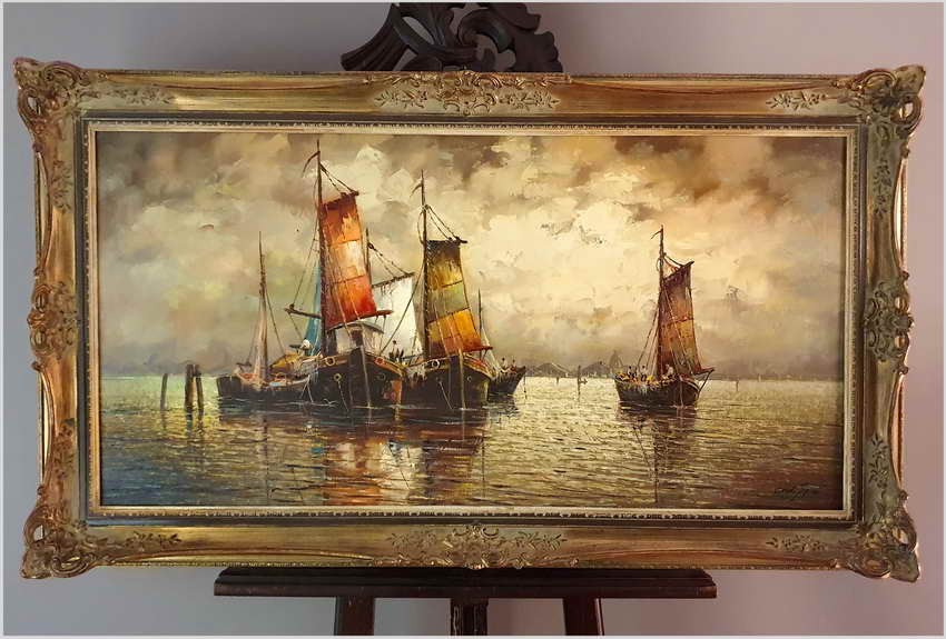 Mega Rarytas! Rybacy na Weneckiej lagunie - Carol Spree *1907