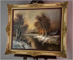 Nokturn! Zimowy zachód słońca - Dieter Lukas Larsen (1936-2001)