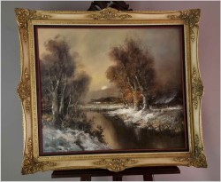 Nokturn! Zimowy zachód słońca - Dieter Lukas Larsen (1936-2001)