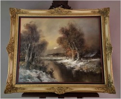 Nokturn! Zimowy zachód słońca - Dieter Lukas Larsen (1936-2001)