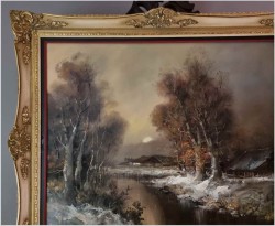 Nokturn! Zimowy zachód słońca - Dieter Lukas Larsen (1936-2001)