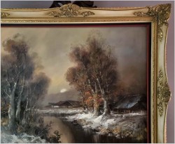 Nokturn! Zimowy zachód słońca - Dieter Lukas Larsen (1936-2001)