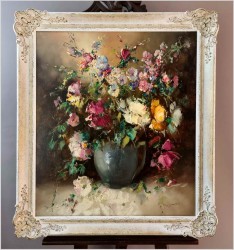 Malarstwo szpachlowe! Kwiaty -Ingfried Paul Henze-Morro (1925-2013) 