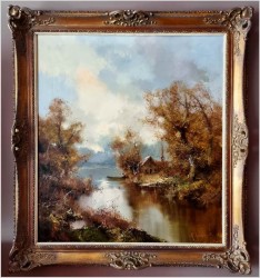 Wędkarz nad wodą - Ingfried Paul Henze-Morro (1925-2013) Rozmiar XXL!