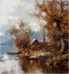 Wędkarz nad wodą - Ingfried Paul Henze-Morro (1925-2013) Rozmiar XXL!