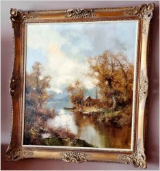 Wędkarz nad wodą - Ingfried Paul Henze-Morro (1925-2013) Rozmiar XXL!