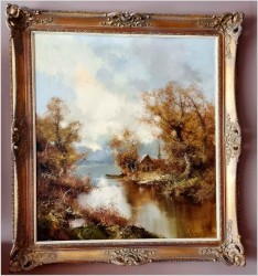 Wędkarz nad wodą - Ingfried Paul Henze-Morro (1925-2013) Rozmiar XXL!