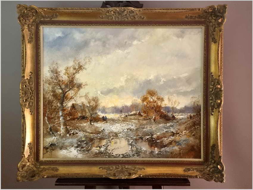 Zimowy krajobraz ze sztafażem - Ingfried Paul Henze-Morro (1925-2013)