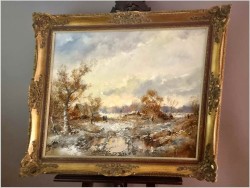 Zimowy krajobraz ze sztafażem - Ingfried Paul Henze-Morro (1925-2013)