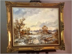 Zimowy krajobraz ze sztafażem - Ingfried Paul Henze-Morro (1925-2013)