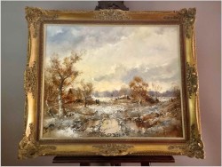 Zimowy krajobraz ze sztafażem - Ingfried Paul Henze-Morro (1925-2013)